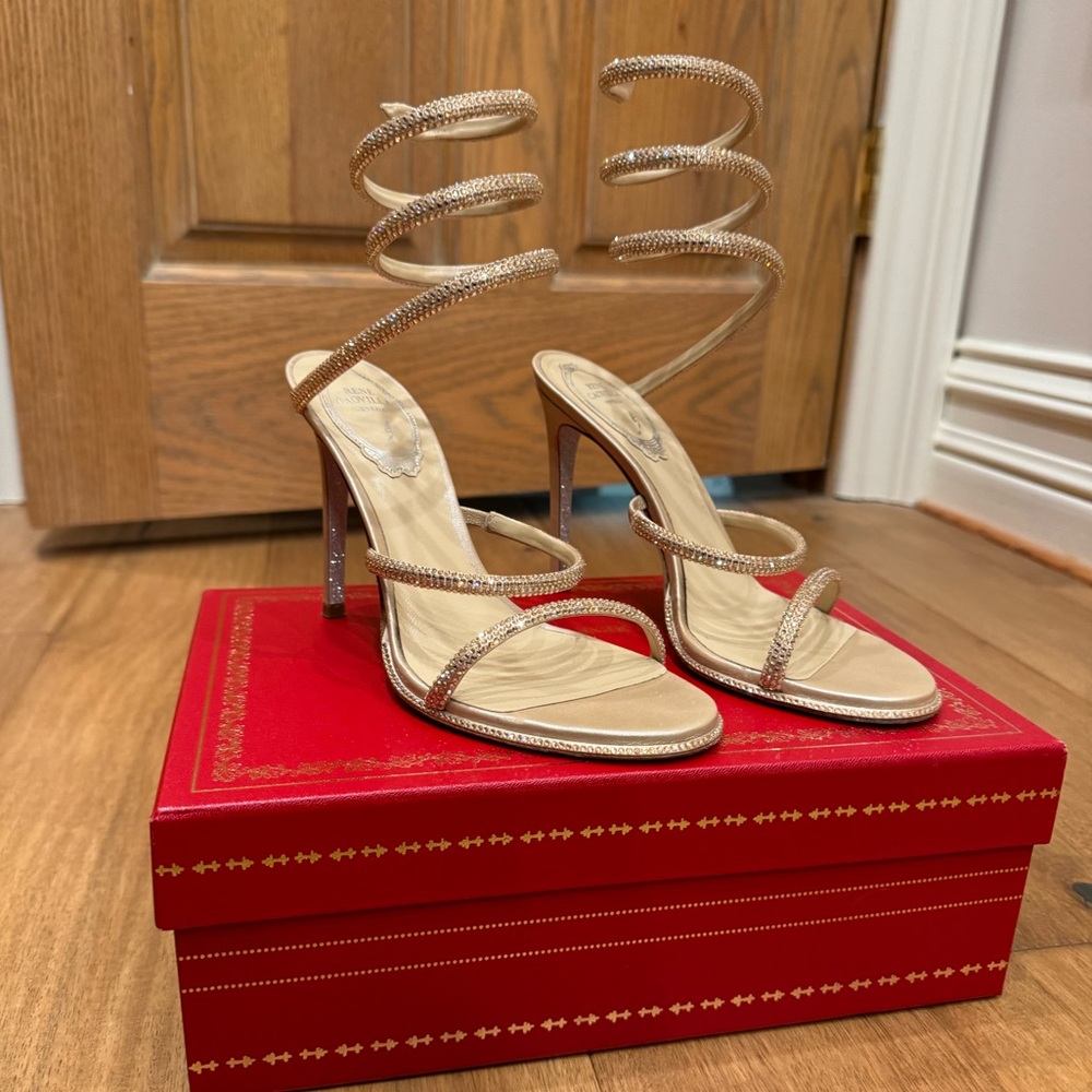 Rene Caovilla CLEO CRYSTAL POWDER PINK SANDAL 105